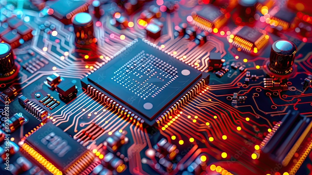 Poster the image shows a close-up of a computer chip