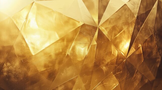 Shiny gold geometric metal texture adds elegance and sophistication, Ai Generated.
