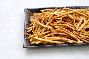 Crispy banana sticks. Fruit snack