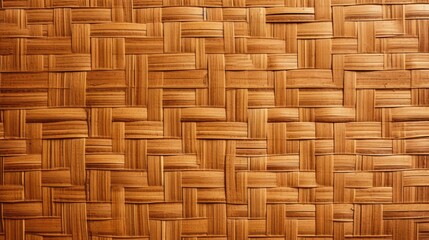 Brown bamboo weave texture, a nature background with handicraft charm. Ai Generated.