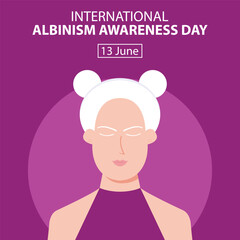 illustration vector graphic of pigtailed girl, perfect for international day, albinism awareness day, celebrate, greeting card, etc.