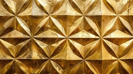 Shiny gold geometric metal texture adds elegance and sophistication, Ai Generated.