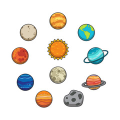 Cartoon planets icons set © YKreatif