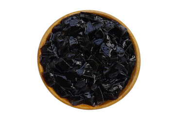 Grass jelly, herbal dessert. Mesona chinensis