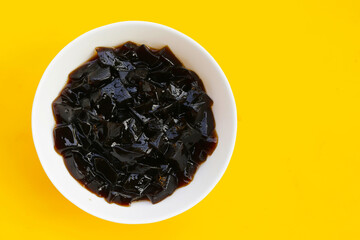 Grass jelly, herbal dessert. Mesona chinensis