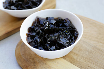 Grass jelly, herbal dessert. Mesona chinensis