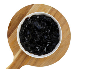 Grass jelly, herbal dessert. Mesona chinensis