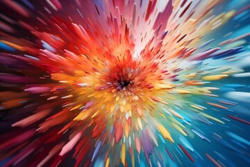 Obraz premium abstract background,color explosion,particles,matte,sharp focus,extreme angle