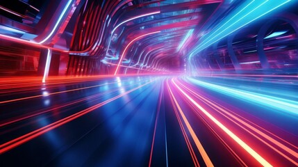 abstract background,light trails,curve distortion,perspective angle,cyberpunk