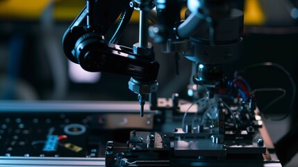 Testing robotic sensors for accuracy, close-up, detailed calibration tools and digital readouts 