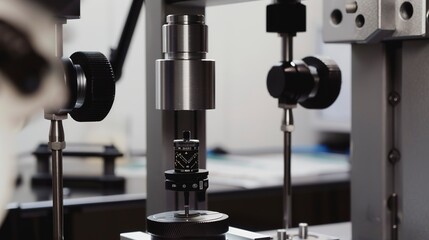 Testing robotic sensors for accuracy, close-up, detailed calibration tools and digital readouts