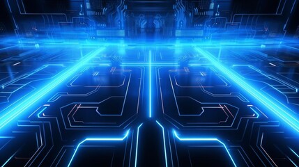 Obraz premium abstract technology background,neon circuit,blue neon