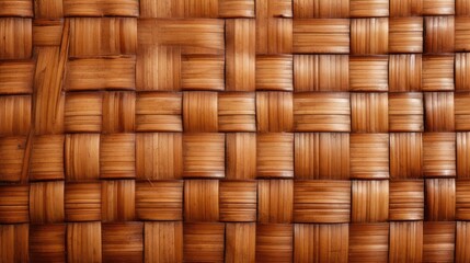 Brown bamboo weave texture, a nature background with handicraft charm. Ai Generated.