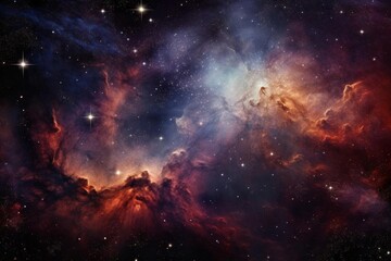 Fototapeta premium Astronomers dream, telescope view of distant stars and nebulae, rich colors, closeup