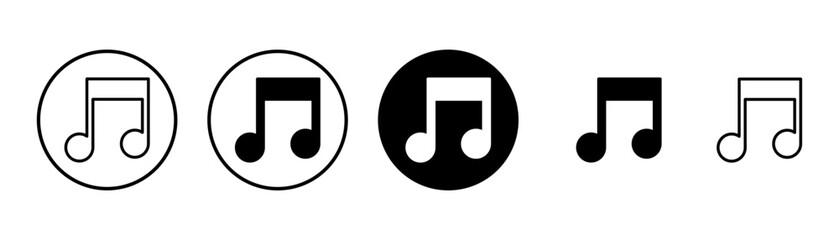 Music icon vector isolated on white background, music vector icon, Melody, song, note, sound, audio sign