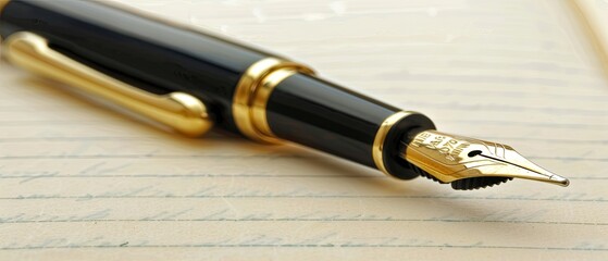 Close-up of a personal journal and a pen on a quiet desk, reflective and soothing writing