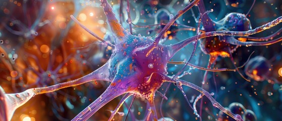 Detailed 3D model of a cancerous lymph node, focusing on structural changes