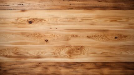 imagine An aerial shot of an empty wooden tabletop in a natural beech tone.