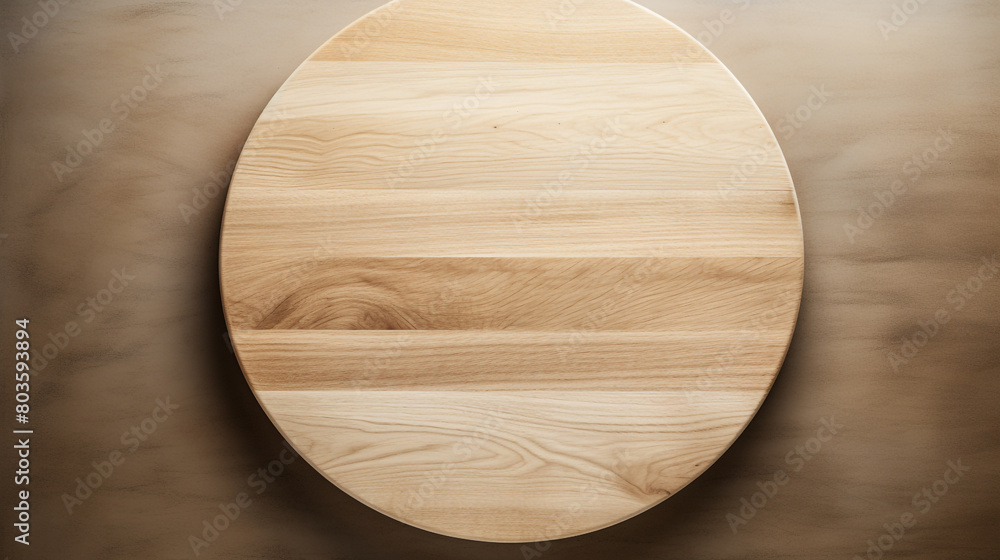 Wall mural An aerial shot of an empty wooden tabletop in a smooth ash shade. - Wall murals