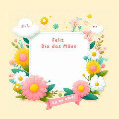 Dia das Mães Cartão floral - Feliz Dia das Mães
