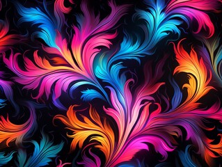 Bold and electric neon prints, bright and luminous, seamless pattern for innovative printing projects ,  seamless pattern