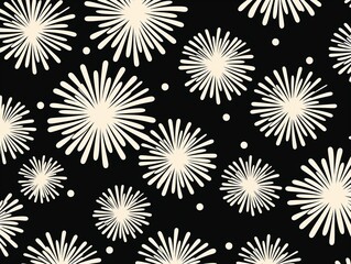 Simple lines Burry burst, monochrome, seamless pattern, vector illustration for ceramic and decor printing ,  flat graphic drawing