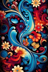 Fototapeta premium Trendy Etro prints, modern take on traditional paisley, seamless and repeating for chic fabric prints , flat graphic drawing