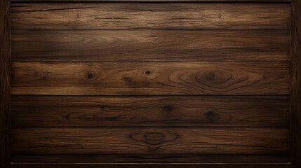Obraz premium imagine A top-down view of an empty wooden panel in a dark teak color.