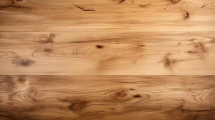 Obraz premium imagine An aerial shot of an empty wooden tabletop in a natural beech tone.