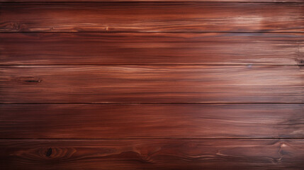 imagine A minimalist aerial shot of an empty wooden table in a rich mahogany color.