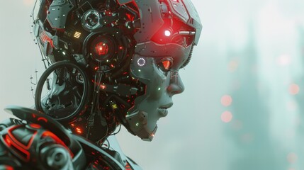 highly detailed robot woman, science fiction,