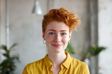 Portrait of a young business woman with red hair