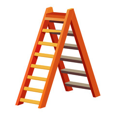 colorful flat illustration of step ladder