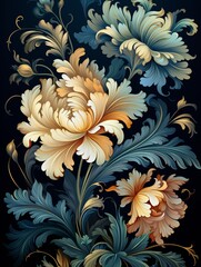 Decorative quiet luxury, opulent yet clean, repeating vector pattern for premium textile printing ,  pattern