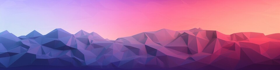 Minimalist low poly style imitation mountains backdrop, with subtle color gradients for a sleek and sophisticated look, banner