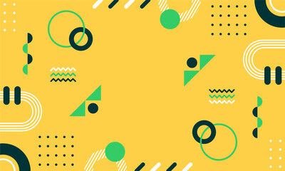 Modern abstract background with memphis elements in yellow and retro themed posters  banners and website landing pages.
