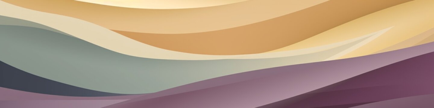 Minimalistic Mauve Purple, Champagne Gold, Sage Green colors wavy wallpaper with clean lines and bold colors, contemporary design, banner