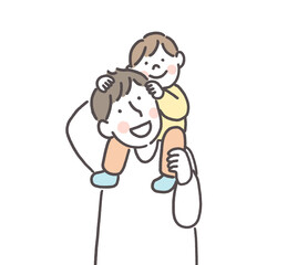息子を肩車するパパ