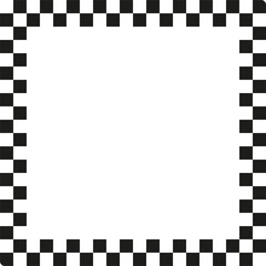 Transparent checkerboard pattern frame. Chessboard border design. Background transparency concept. Vector illustration. EPS 10.