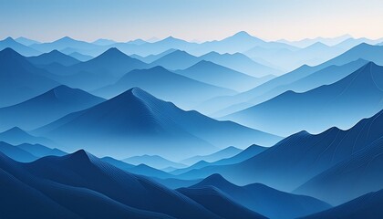 Layers of mountain ranges in misty conditions, offering depth and a sense of adventure.