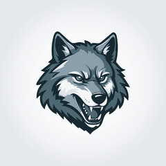 wolf head mascot logo