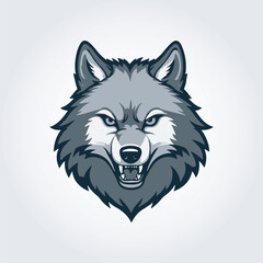 wolf head mascot logo