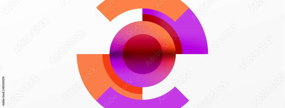 Aufkleber a vibrant logo featuring a purple and orange circle with a magenta center on a white background. the
