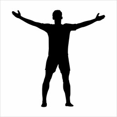 silhouette of a person with arms raised