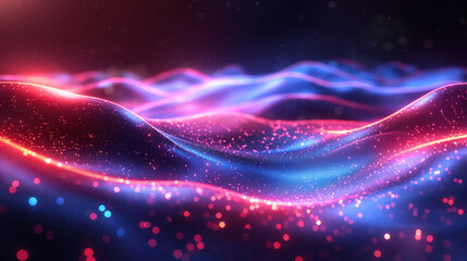 Futuristic data network light and glowing connection elements abstract vector background.