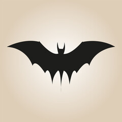 Halloween bat vector logo illustration, cartoon image