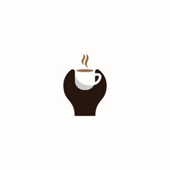 Cup coffee combine with wrench logo design, relax mechanic logo concept