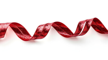 red ribbon isolated on white background.