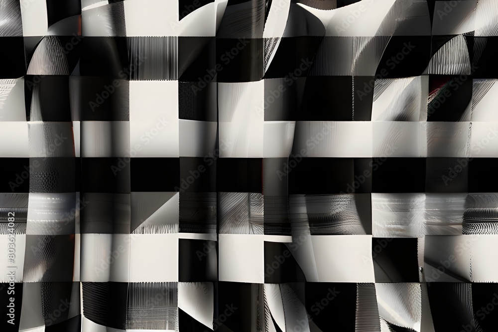 Poster simple black and white dotted background horizontal and vertical black and white checked sport or ra