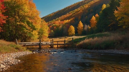 Fototapeta premium autumn in the mountains Autumn Tranquility Scenic Countryside in Fall 